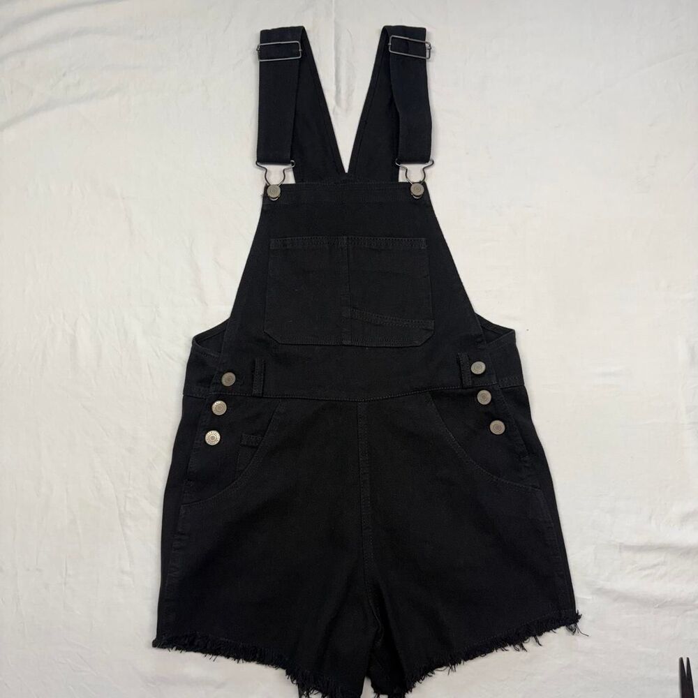 Brandy Melville Women's Black Corduroy Dungarees-overalls